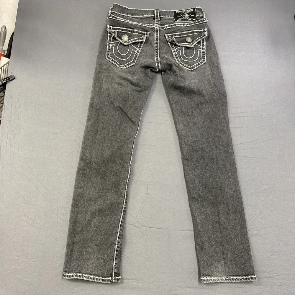 True Religion Ricky Jeans Size 28 Black Relaxed Straight